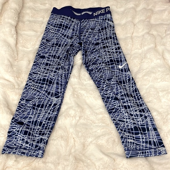 NWOT NIKE PRO BLUE COMPRESSION TIGHTS LEGGINGS - Picture 1 of 5